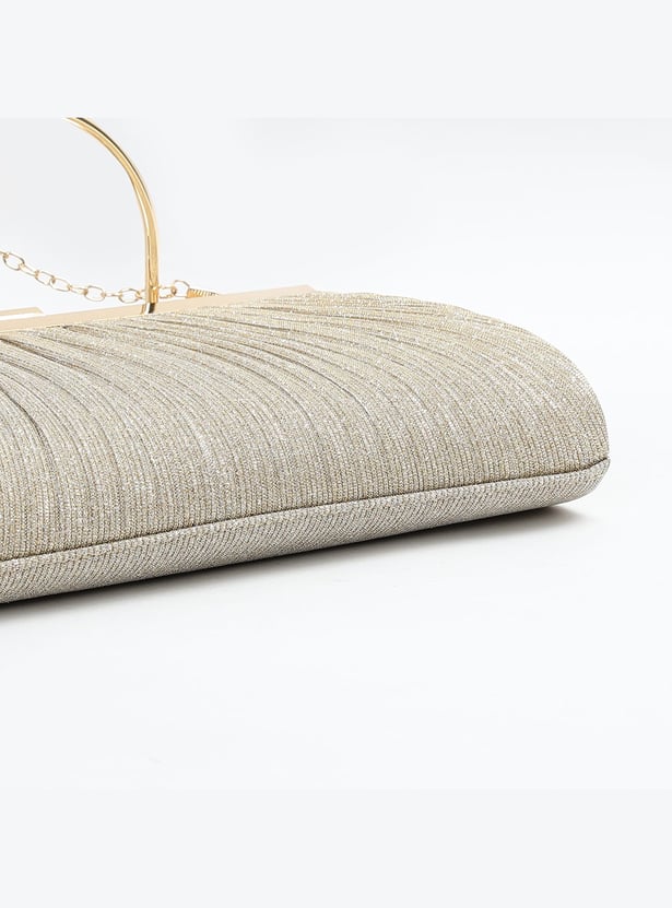 CODE Embellished Clutch with Chain Strap