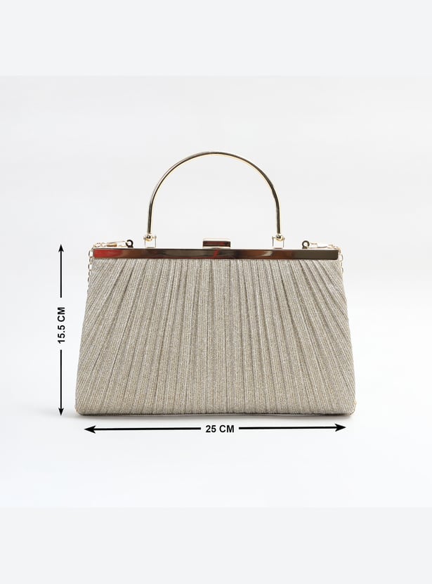 CODE Embellished Clutch with Chain Strap