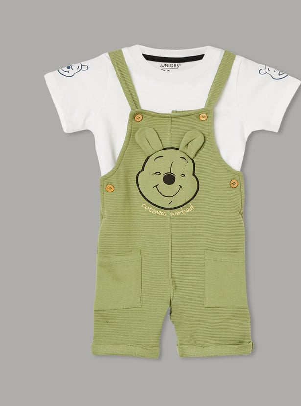 JUNIORS Boys Winnie the Pooh Dungaree with T-shirt
