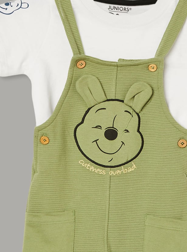 JUNIORS Boys Winnie the Pooh Dungaree with T-shirt