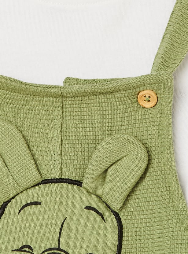 JUNIORS Boys Winnie the Pooh Dungaree with T-shirt