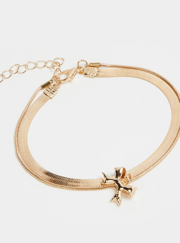 GINGER Layered Bracelet with Bow Charm