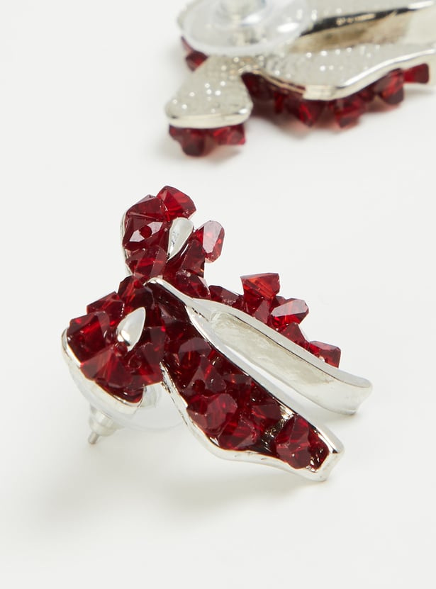 GINGER Embellished Bow Stud Earrings