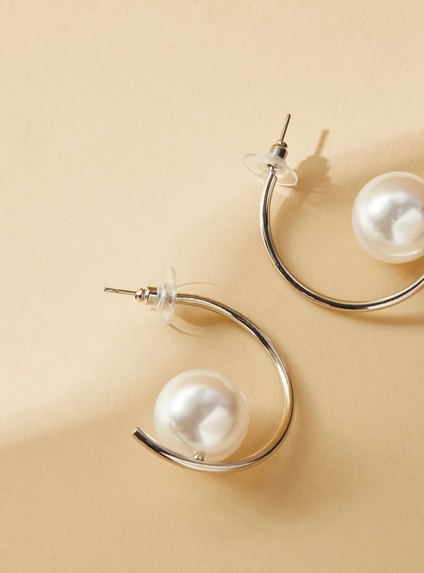 GINGER Pearl Hoop Earrings