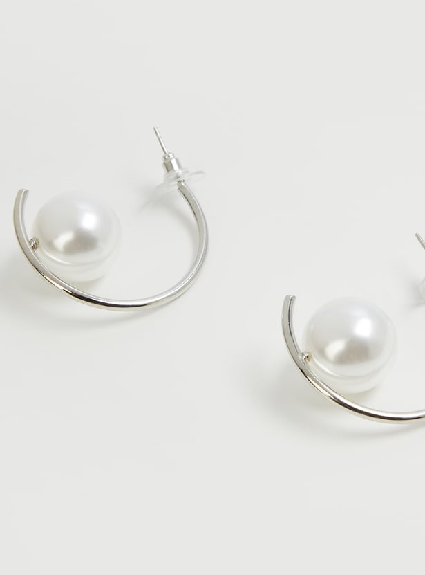 GINGER Pearl Hoop Earrings