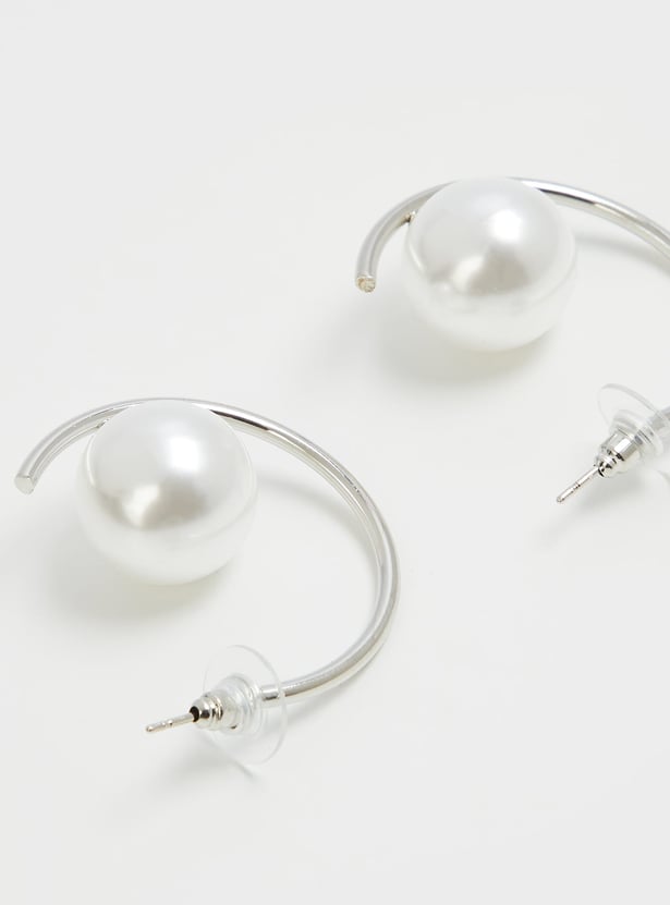 GINGER Pearl Hoop Earrings