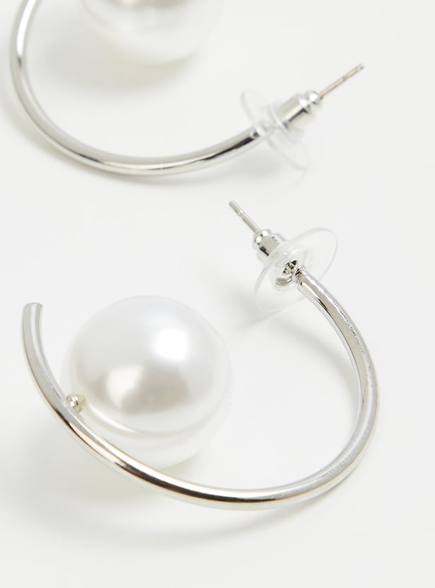 GINGER Pearl Hoop Earrings