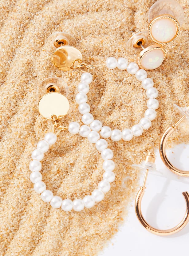 GINGER Assorted Hoop and Stud Earrings - Pack of 3