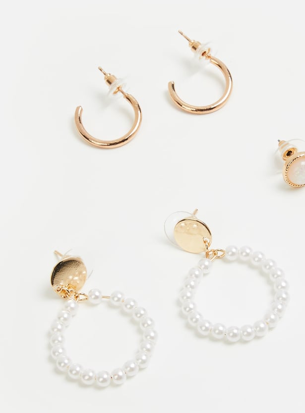 GINGER Assorted Hoop and Stud Earrings - Pack of 3