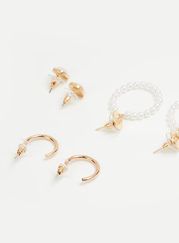 GINGER Assorted Hoop and Stud Earrings - Pack of 3