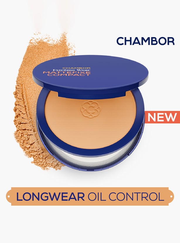 CHAMBOR Extreme Wear Mattefixe Compact Powder - 206 Warm Tan - 9g