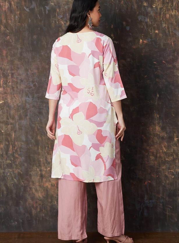 MELANGE Floral Print Straight Kurta