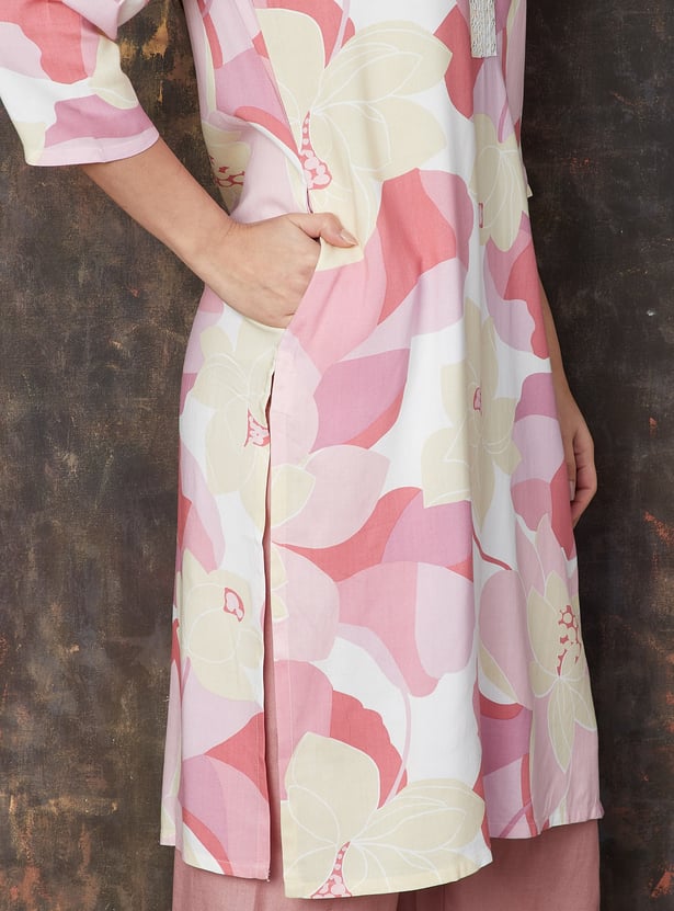 MELANGE Floral Print Straight Kurta
