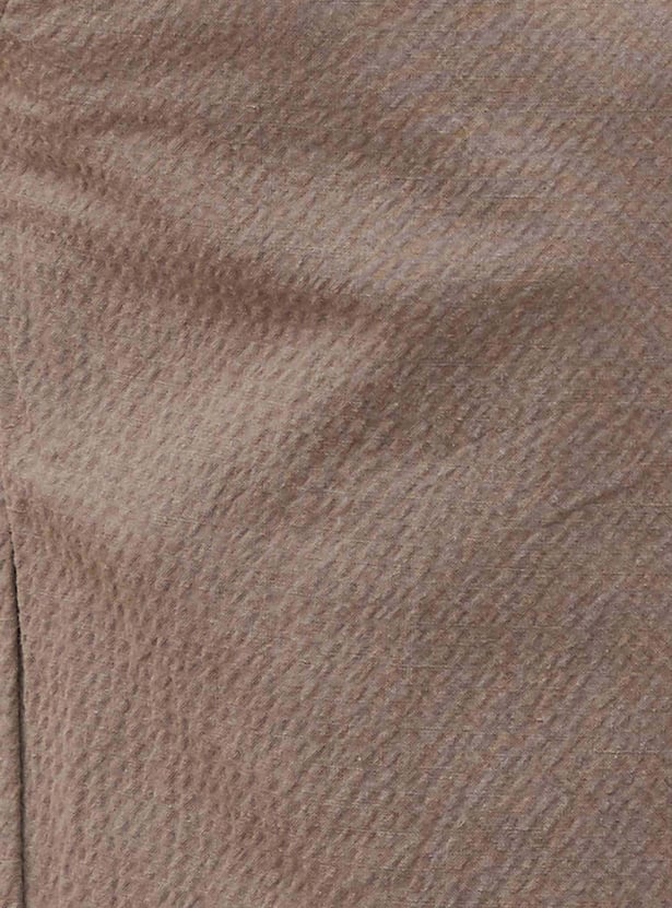 CODE UNWIND Textured Regular Fit Trousers