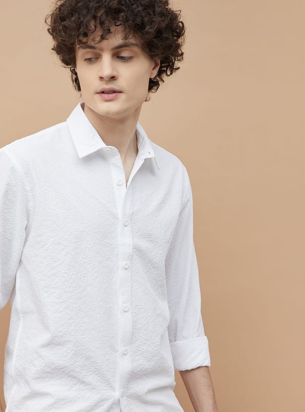 BOSSINI Textured Regular Fit Shirt