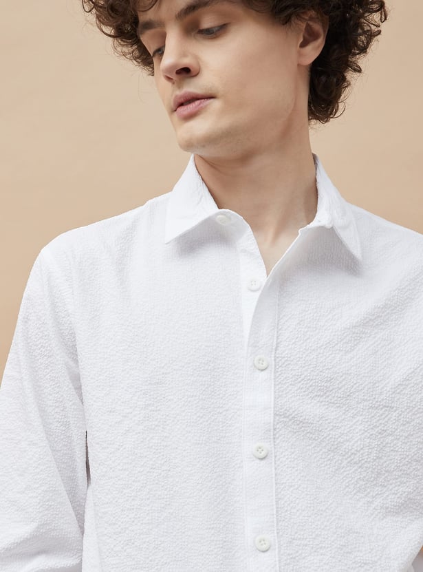 BOSSINI Textured Regular Fit Shirt