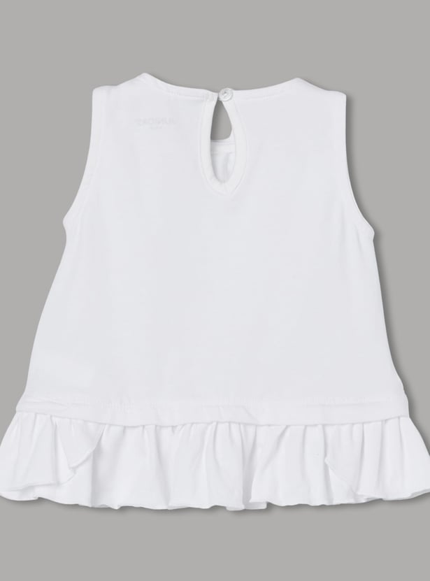 JUNIORS Girls Schiffli Sleeveless Top