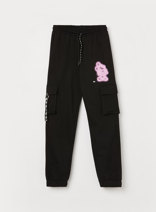 FAME FOREVER Girls Placement Print Joggers