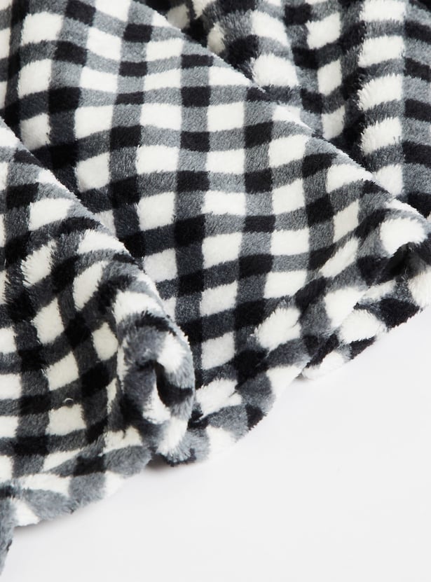FS MINI KLUB Girls Gingham Checked Mink Single Layer Blanket
