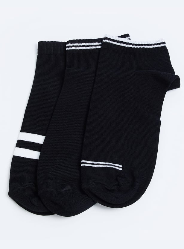 FORCA Striped Ankle Length Socks - Pack of 3