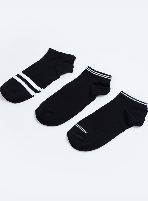 FORCA Striped Ankle Length Socks - Pack of 3