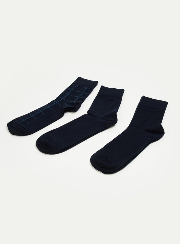 CODE Patterned Ankle-length Socks - Pack of 3