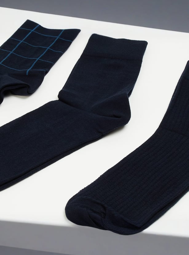CODE Patterned Ankle-length Socks - Pack of 3