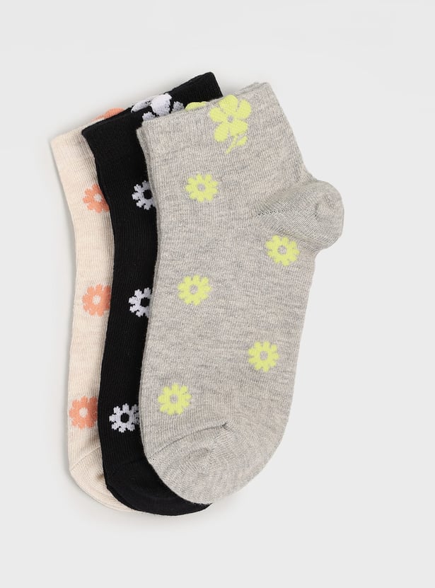 GINGER Printed Ankle-length Socks - Pack of 3