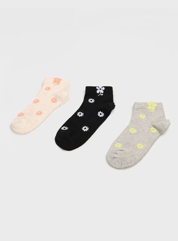 GINGER Printed Ankle-length Socks - Pack of 3