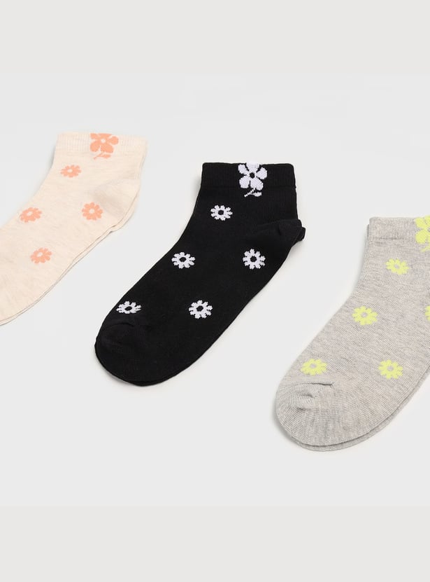 GINGER Printed Ankle-length Socks - Pack of 3
