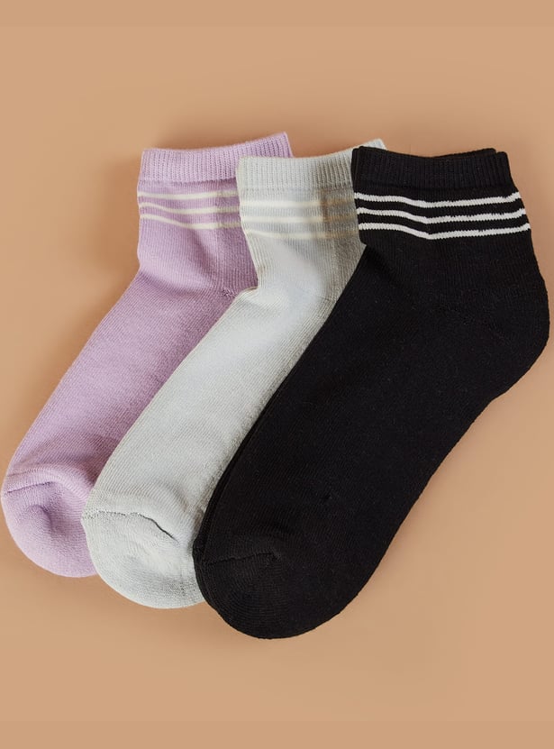 FAME FOREVER Patterned Ankle-Length Socks - Pack of 3