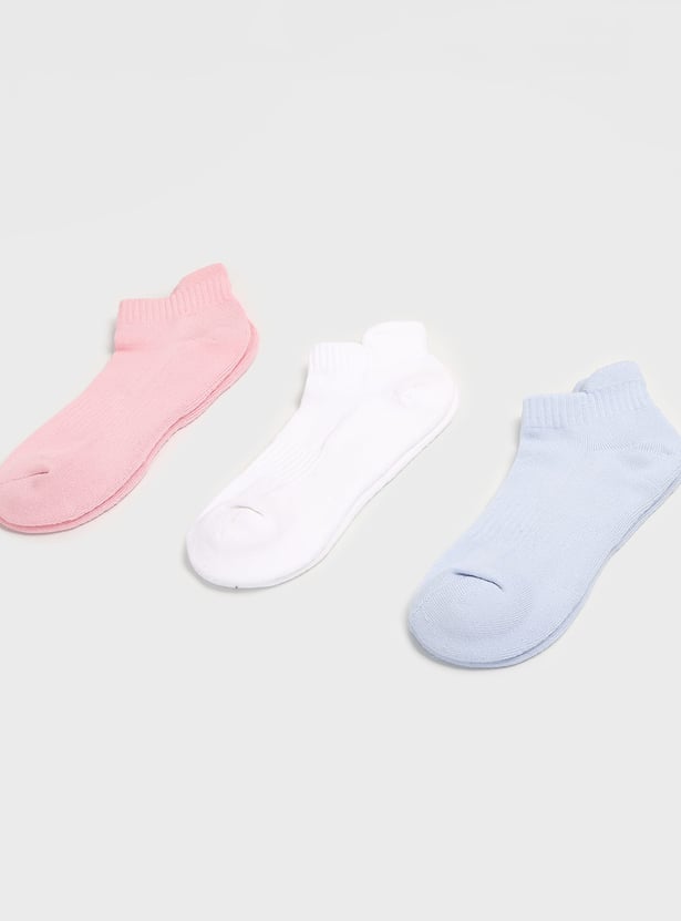GINGER Solid Ankle-Length Socks - Pack of 3