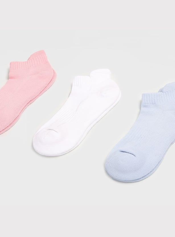 GINGER Solid Ankle-Length Socks - Pack of 3