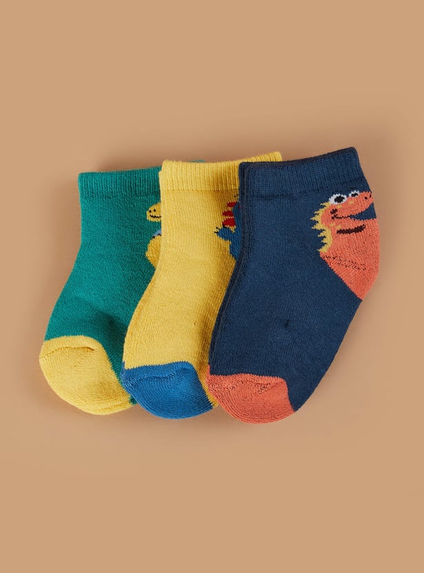 FAME FOREVER Patterned Ankle-Length Socks - Pack of 3