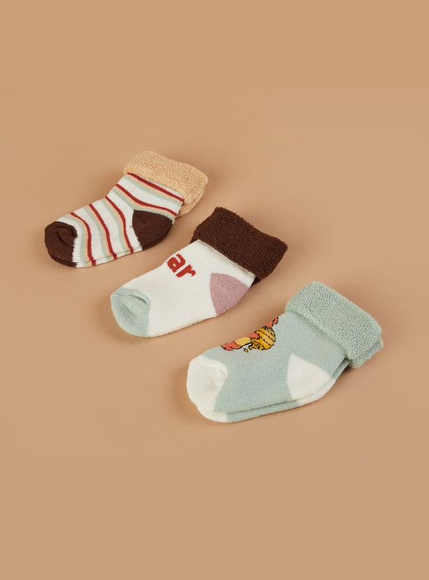 FAME FOREVER Chenille Patterned Ankle-Length Socks - Pack of 3