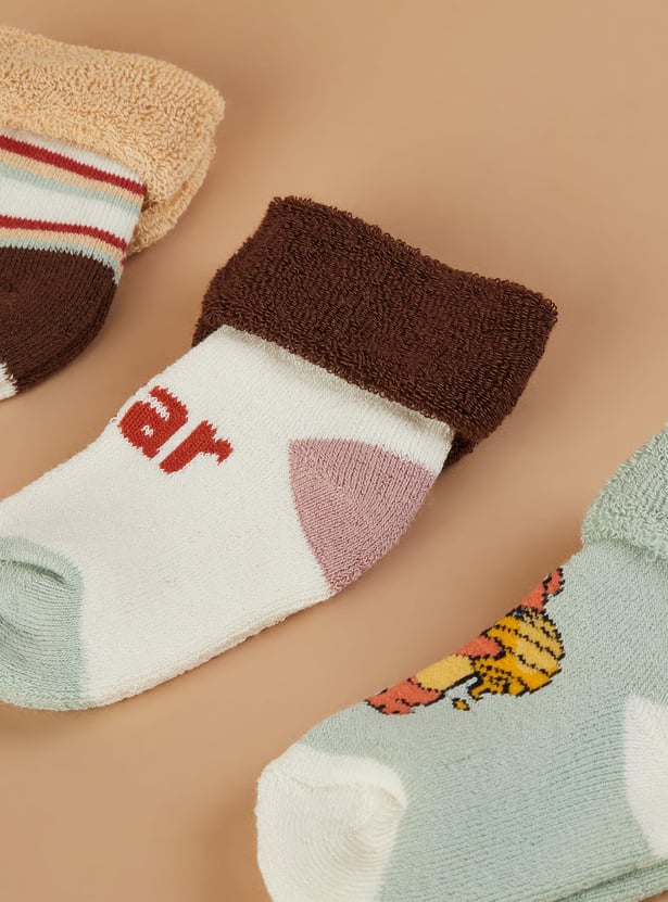 FAME FOREVER Chenille Patterned Ankle-Length Socks - Pack of 3