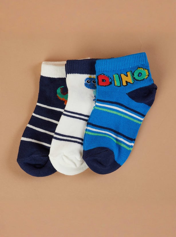 FAME FOREVER Patterned Ankle-Length Socks - Pack of 3