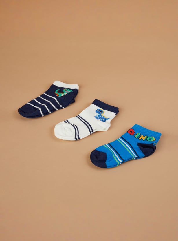 FAME FOREVER Patterned Ankle-Length Socks - Pack of 3
