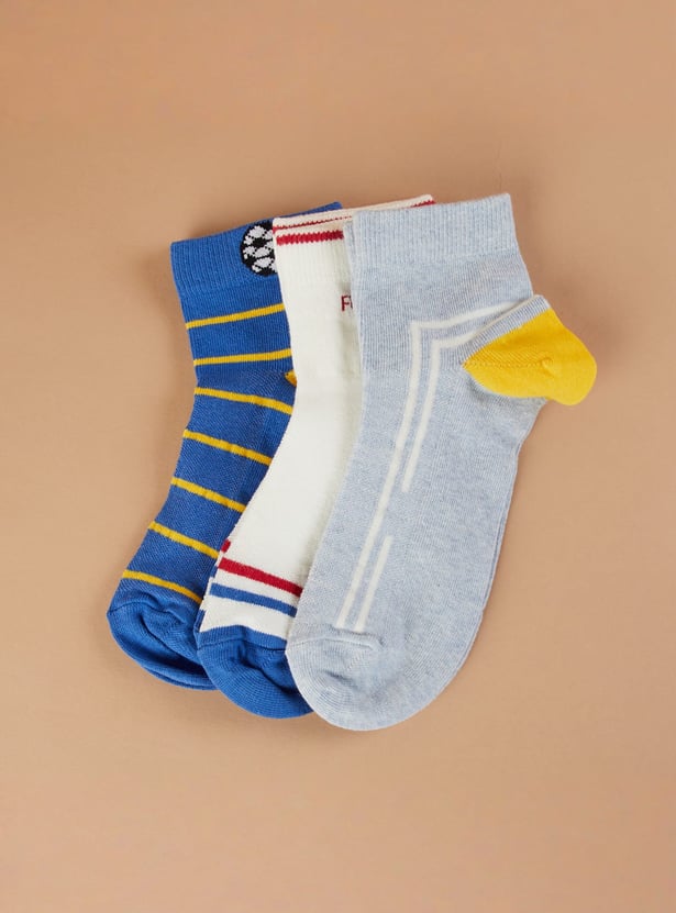 FAME FOREVER Patterned Ankle-Length Socks - Pack of 3