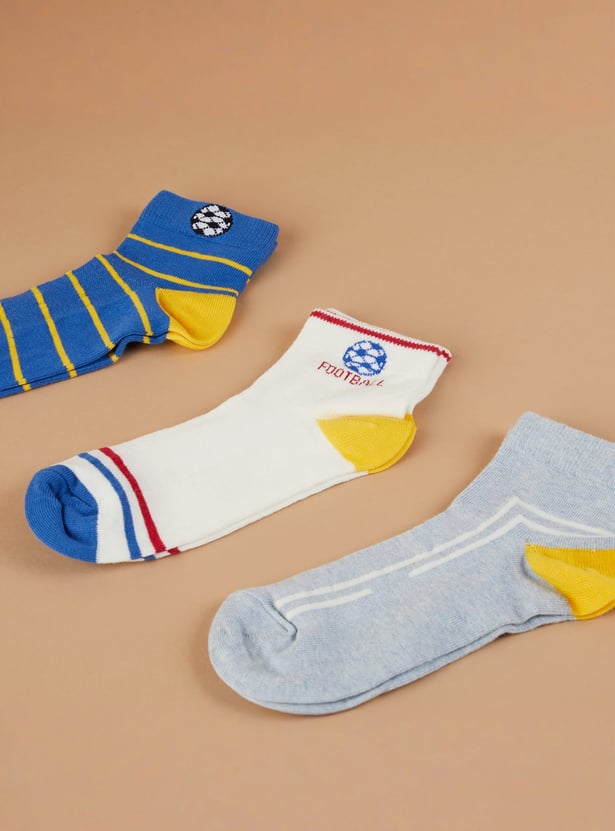 FAME FOREVER Patterned Ankle-Length Socks - Pack of 3