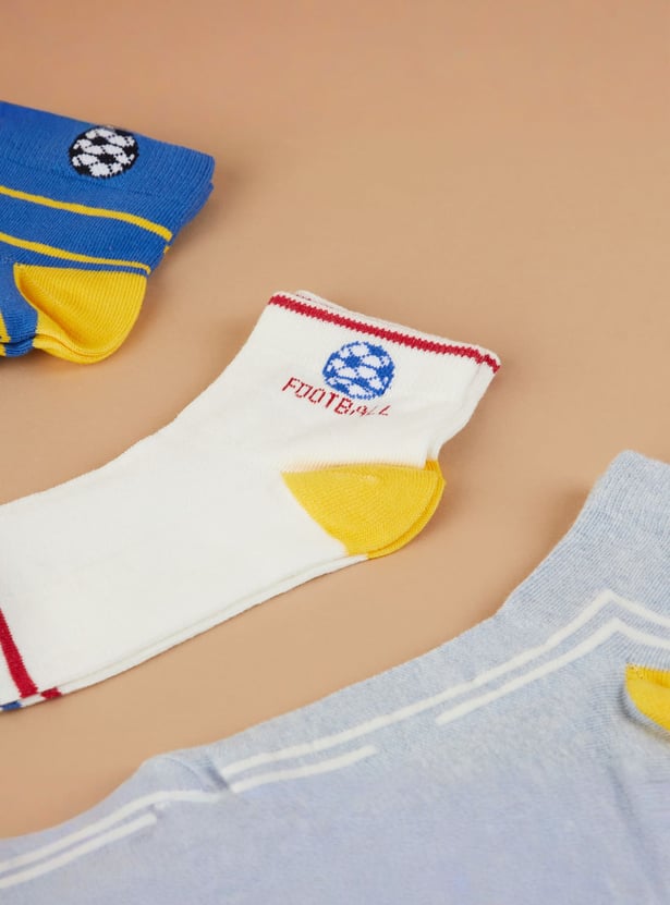 FAME FOREVER Patterned Ankle-Length Socks - Pack of 3