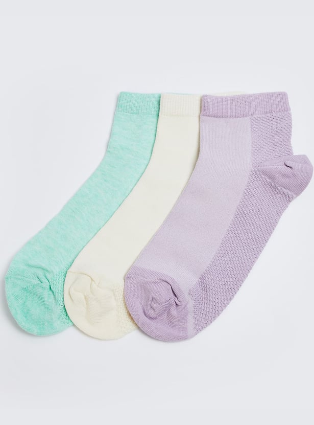 GINGER Knitted Ankle-Length Socks - Pack of 3