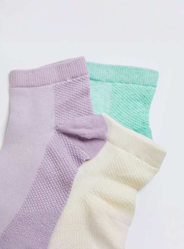 GINGER Knitted Ankle-Length Socks - Pack of 3