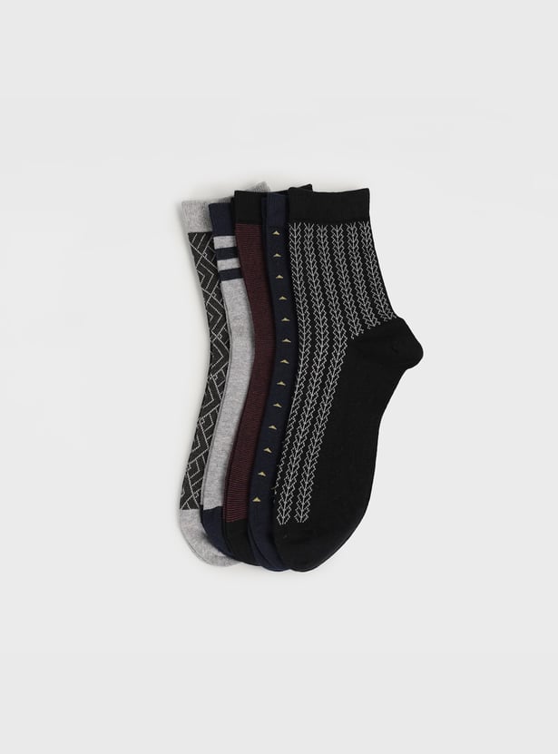 BONJOUR Printed Crew-Length Socks - Pack of 5