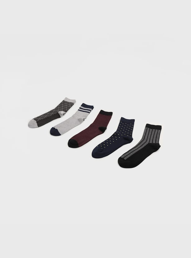 BONJOUR Printed Crew-Length Socks - Pack of 5