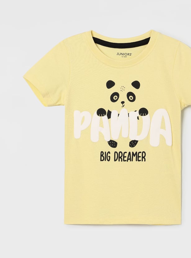 JUNIORS Boys Panda Print T-shirt