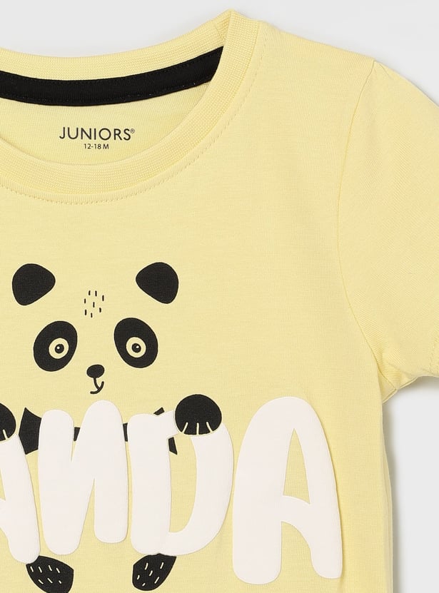 JUNIORS Boys Panda Print T-shirt