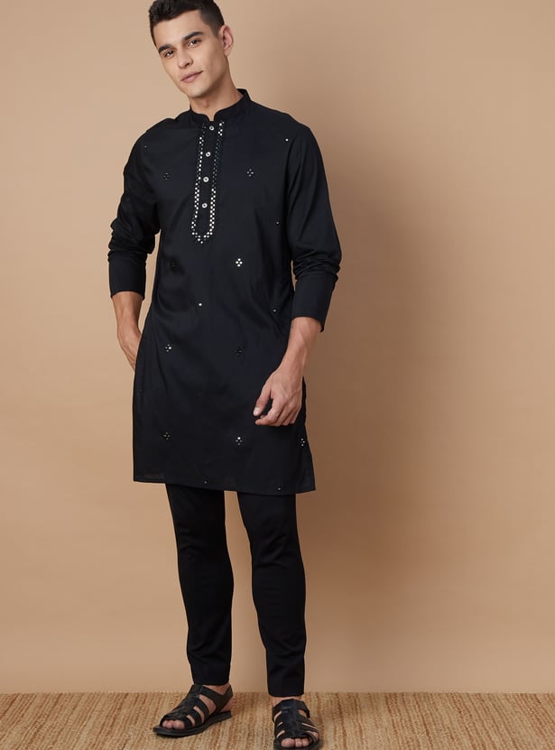 MELANGE Sequin Embellished Straight Kurta