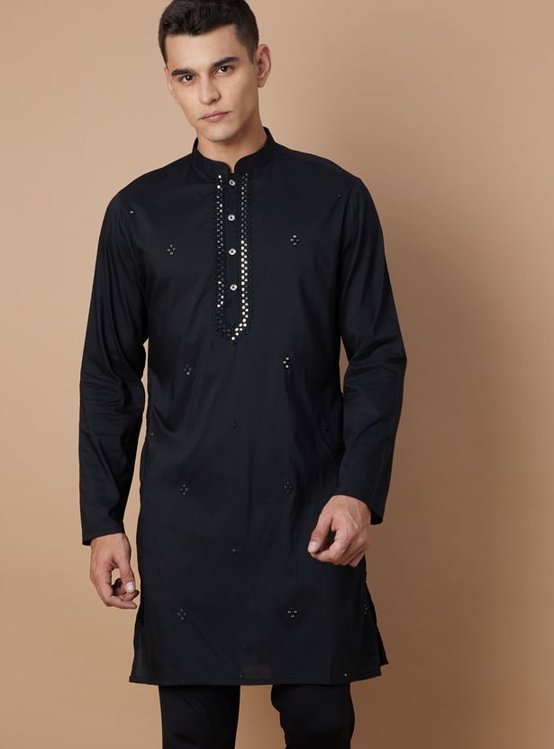 MELANGE Sequin Embellished Straight Kurta
