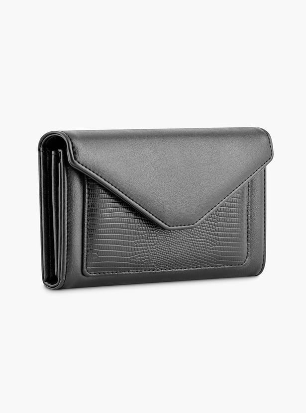 FASTRACK Croc-Textured Push-Button Wallet
